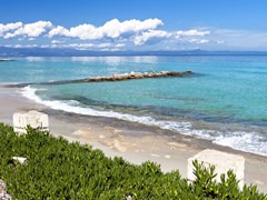 Kallithea summer resort at Kassandra of Halkidiki peninsula in Greece
