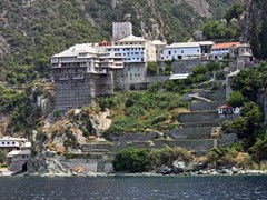 Greek-Monastery-on-Mount-Athos,-Chalkidiki,-Greece--8