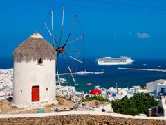 19_view-of-Mykonos,-windmill-and-old-port-with-cruise-ship