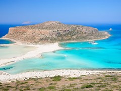 small-Balos Lagoon and Gramvousa island on Crete, Greece