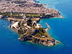 small-Old fortress in Corfu, Greece, aerial view