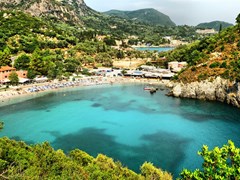 small-Panoramic view of Paleokastritsa bay.Corfu