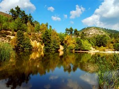 small-Mountain lake. Thassos, Greece
