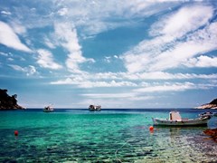 small-Small boat harbor on a greece island