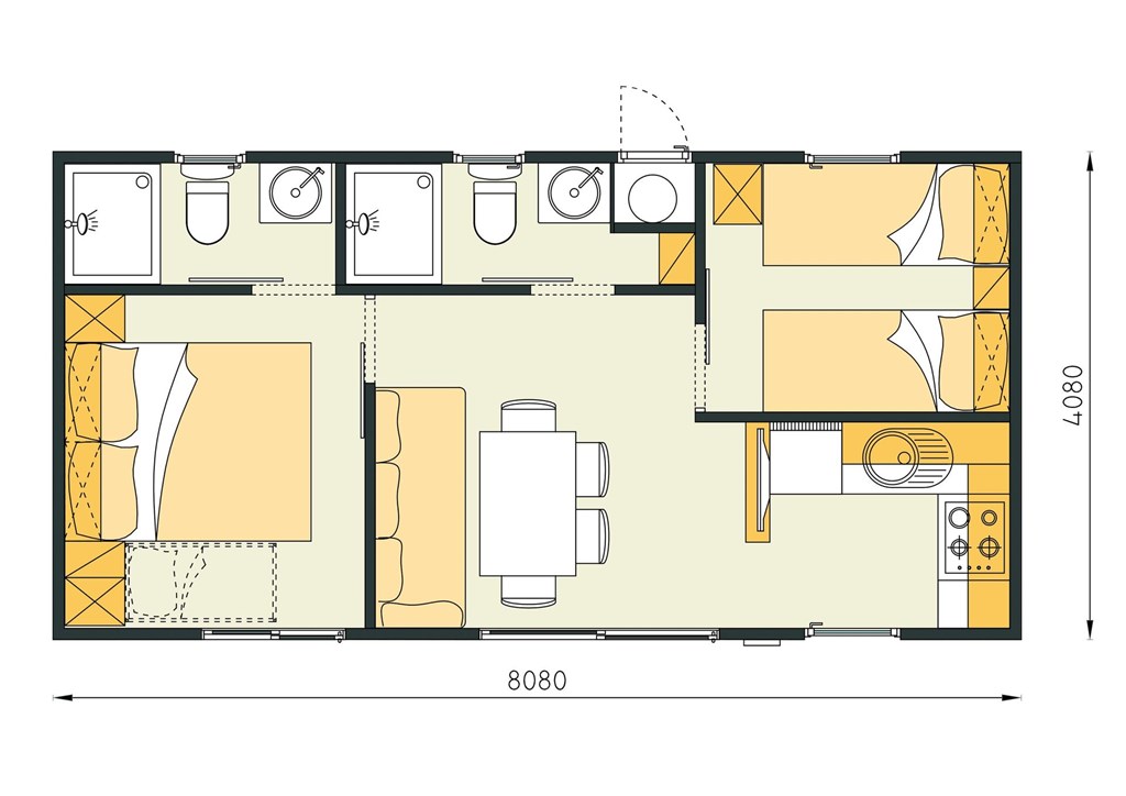 Mobile Homes Mediteran Campsite Klenovica: Room MOBILE HOME PREMIUM SEA VIEW