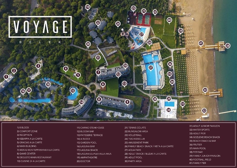 Voyage Belek Golf & SPA Executive Rooms: Карта отеля