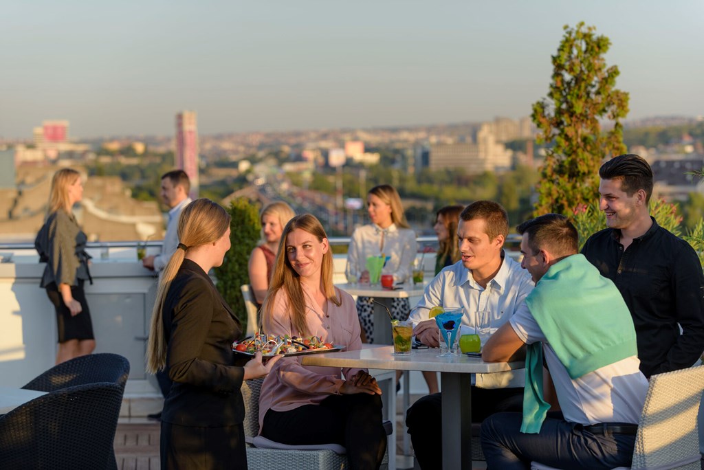 In Hotel Belgrade: Terrace