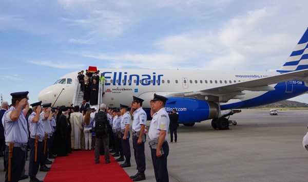 Történelmi pillanat az Ellinair légitársaság életében – Szent Heléna relikviájának szállítása
